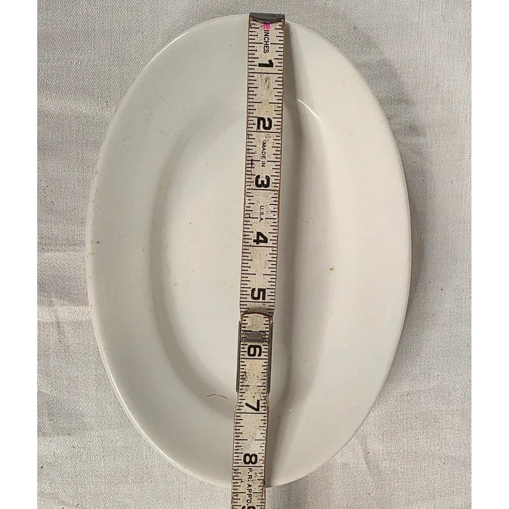 Greenwood China Trenton NJ Antique Ironstone Oval Platter White Restaurant Ware